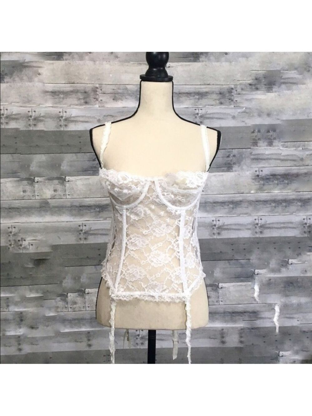 White ruffle & lace corset